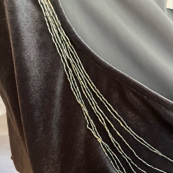 - NWT  coldwater creek emerald green long sleeve blouse Velvet shirt  &nec… - Picture 8 of 8